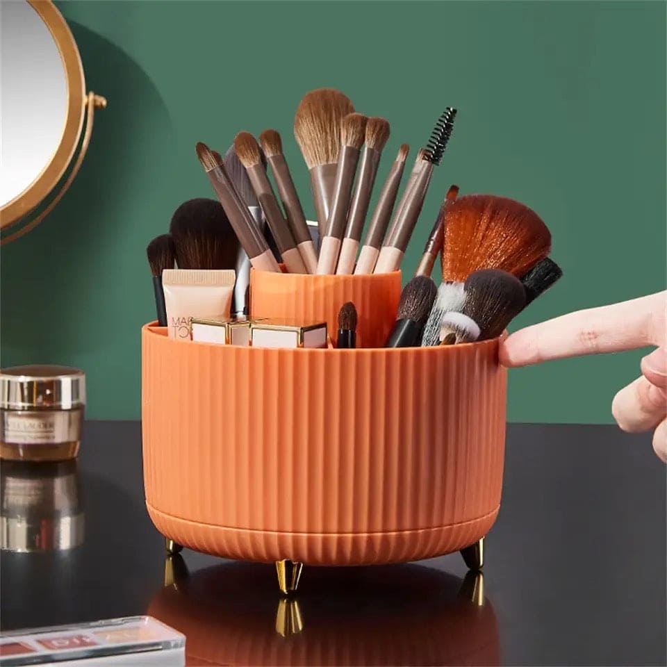 Versatile Desk Organizer, Multi Compartment Storage Box, 360°Rotating Desktop Makeup Brushes Organizer, Portable Stationary Holder, Skincare Pen Organizer Stand, 5 Slots 360 Degree Rotating Desk Organizers Versatile Desk Organizer, Multi Compartment Storage Box, 360°Rotating Desktop Makeup Brushes Organizer, Portable Stationary Holder, Skincare Pen Organizer Stand, 5 Slots 360 Degree Rotating Desk Organizers